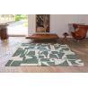 Tapis contemporain vert en PET Papercut Sea Spray salon