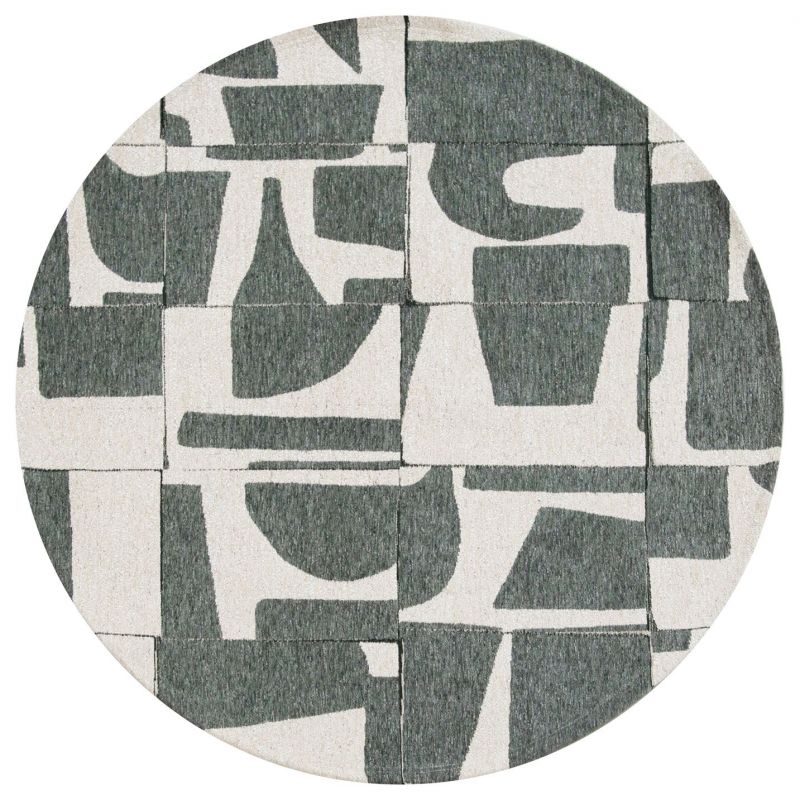 Tapis contemporain bleu en PET Papercut Sea Spray