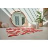 Tapis contemporain rouge en PET Papercut Rust salon