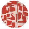 Tapis contemporain rouge en PET Papercut Rust rond