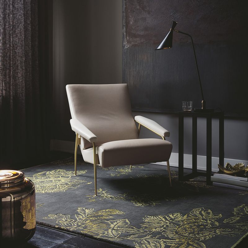 Tapis de salon laine et viscose Tonquin Charcoal