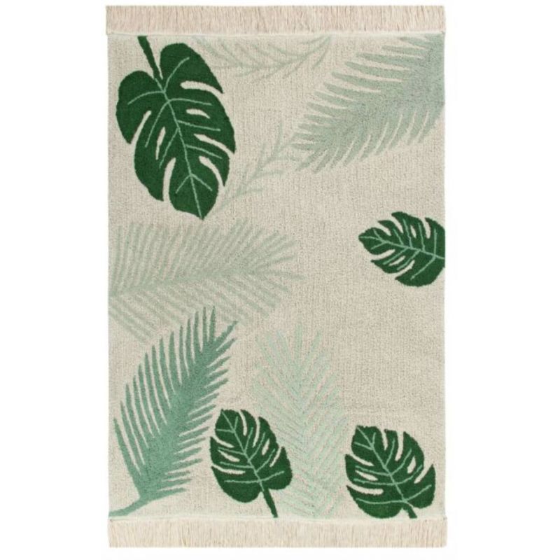 Tapis Lavable en Machine Tropical Vert - LORENA CANALS