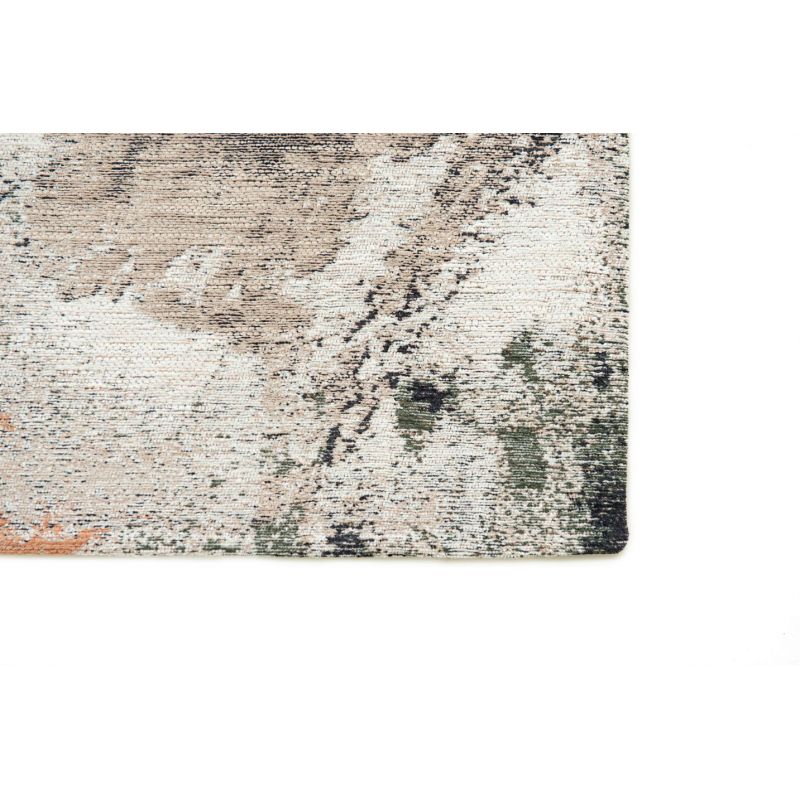 Tapis abstrait vert et rose en PET Fresque Indian Rice detail