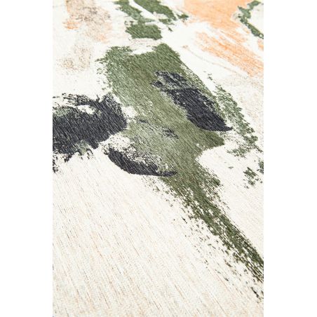 Tapis abstrait vert et rose en PET Fresque Indian Rice motif Tapis abstrait vert et rose en PET Fresque Indian Rice motif