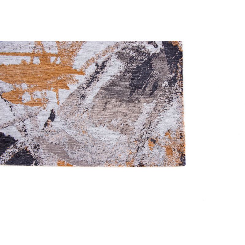 Tapis abstrait orange et gris en PET Fresque Middle of detail