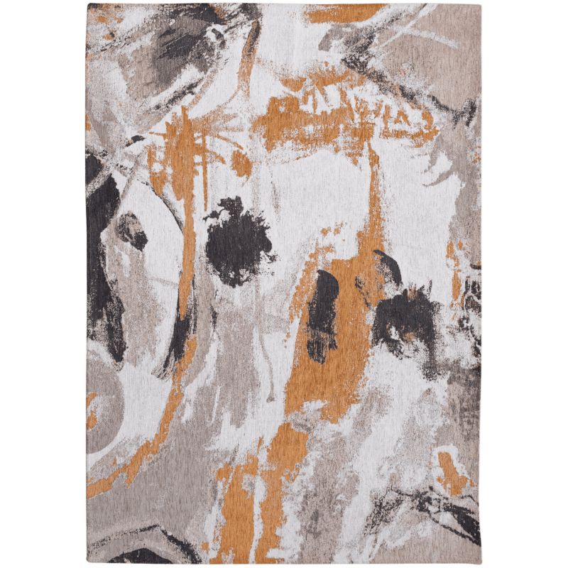 Tapis abstrait orange et gris en PET Fresque Middle of