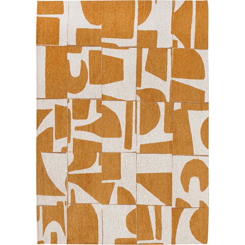 Tapis contemporain ocre en PET Papercut Curry