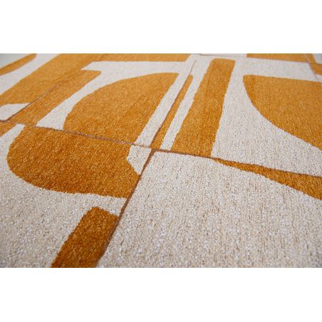 Tapis contemporain ocre en PET Papercut Curry zoom Tapis contemporain ocre en PET Papercut Curry zoom