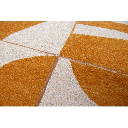 Tapis contemporain ocre en PET Papercut Curry detail Tapis contemporain ocre en PET Papercut Curry detail