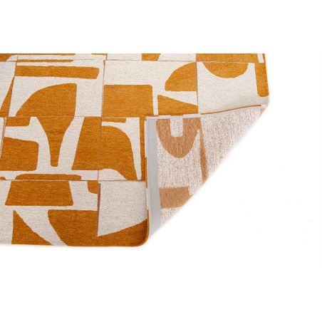 Tapis contemporain ocre en PET Papercut Curry dos Tapis contemporain ocre en PET Papercut Curry dos