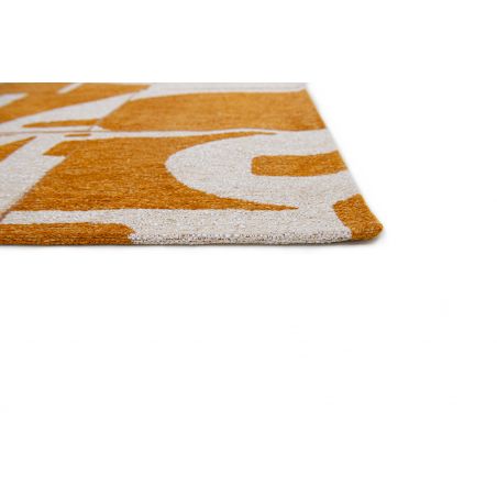 Tapis contemporain ocre en PET Papercut Curry epaisseur Tapis contemporain ocre en PET Papercut Curry epaisseur