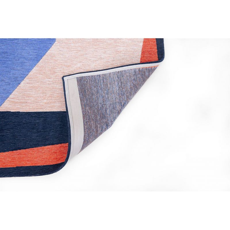 Tapis abstrait bleu et orange en PET Shapes Carpe Diem