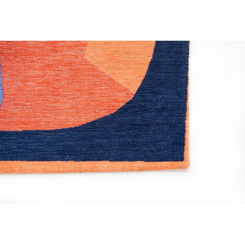 Tapis abstrait bleu et orange en PET Shapes Carpe Diem