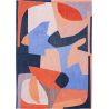 Tapis abstrait bleu et orange en PET Shapes Carpe Diem
