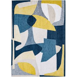 Tapis abstrait bleu et Vert en PET Shapes Duck Song