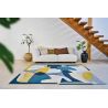 Tapis abstrait bleu et jaune en PET Shapes Duck Song SALON