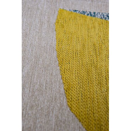 Tapis abstrait bleu et jaune en PET Shapes Duck Song motif Tapis abstrait bleu et jaune en PET Shapes Duck Song motif