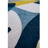 Tapis abstrait bleu et jaune en PET Shapes Duck Song zoom