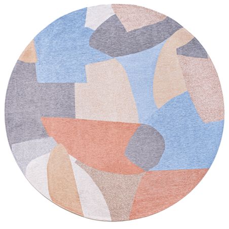 Tapis abstrait PASTEL en PET Shapes Secret rond