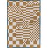 Tapis moderne décor damiers miel en PET Chess Honey