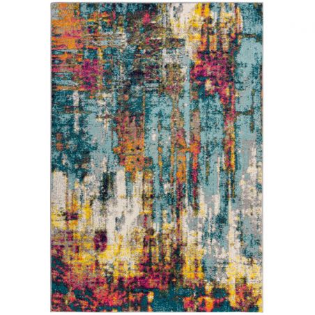 Tapis en polypropylène multicolore Abstraction