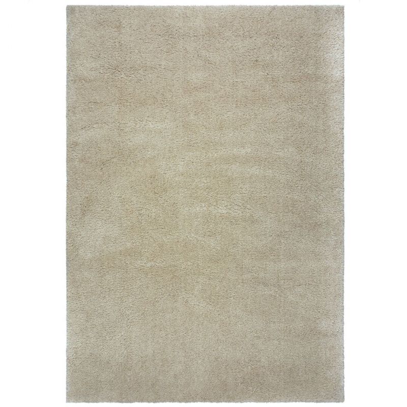 Tapis en polyester recyclé beige Snuggle Fluffy