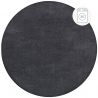 Tapis rond gris lavable en machine