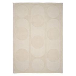 Tapis design en relief tufté main en laine ecru Orb Alliance