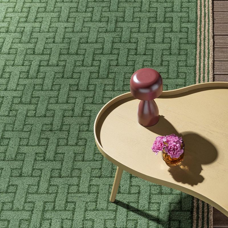 Tapis exterieur interieur100% PET Monogram Jade Green ambiance