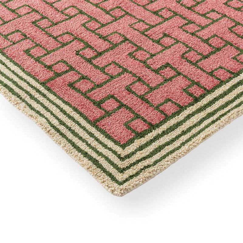 Tapis exterieur interieur100% PET Monogram Dusted Pink bordure