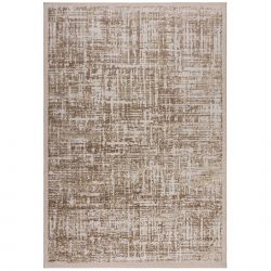 Tapis de salon en fibre synthétique champagne Trace