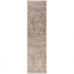 Tapis de couloir en fibre synthétique champagne Trace