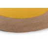 Tapis exterieur rond 100% PET recyclé jaune Festival bordure