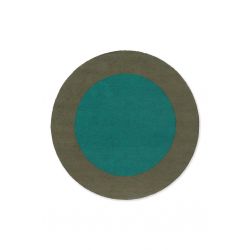Tapis exterieur rond 100% PET recyclé bleu vert Festival