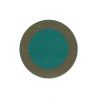 Tapis exterieur rond 100% PET recyclé bleu vert Festival
