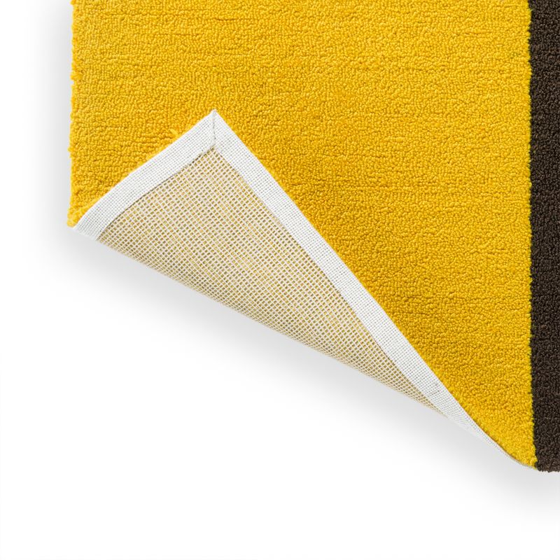 Tapis exterieur en PET recyclé Jaune Stripe dos