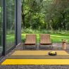Tapis exterieur en PET recyclé Jaune Stripe jardin