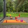 Tapis exterieur en PET recyclé Orange Festival Stripe jardin