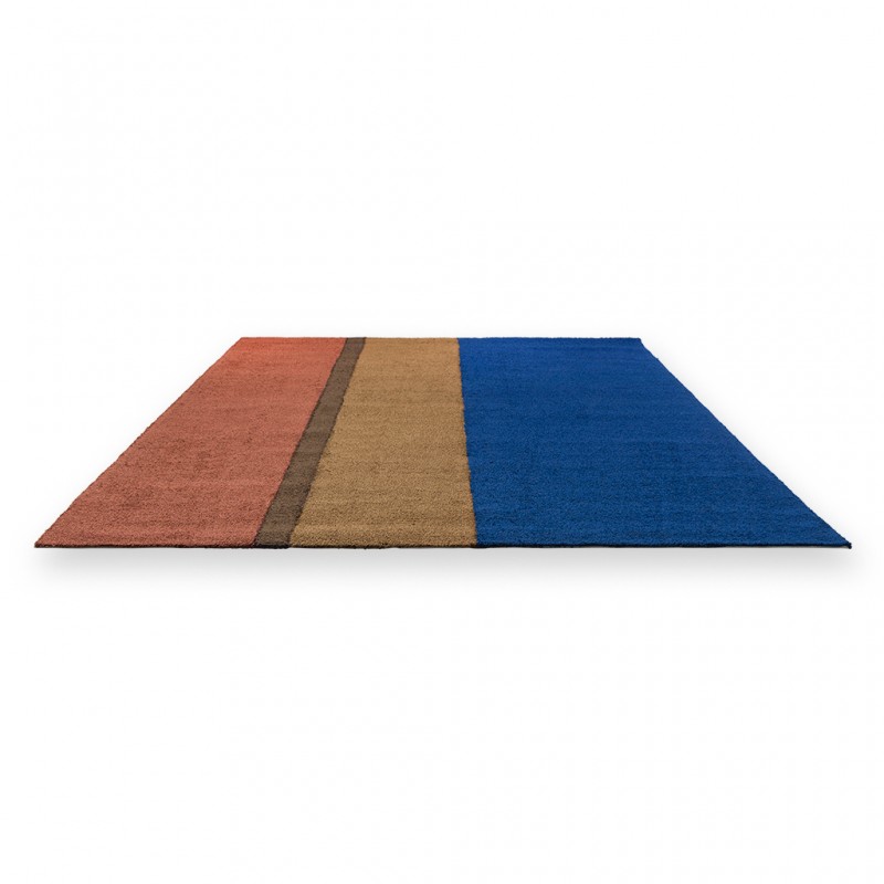 Tapis exterieur en PET recyclé Bleu Festival Stripe perspective