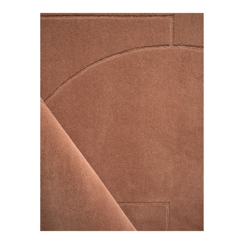 Tapis de salon en relief terracotta Lineal Poem detail