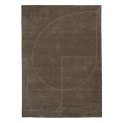 Tapis de salon en relief vert foncé mousse Lineal Poem detail