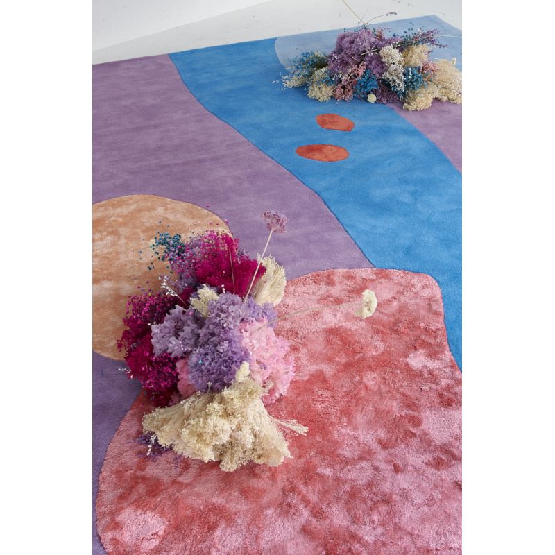 Tapis prestige laine et viscose multicolore Secret Garden detail