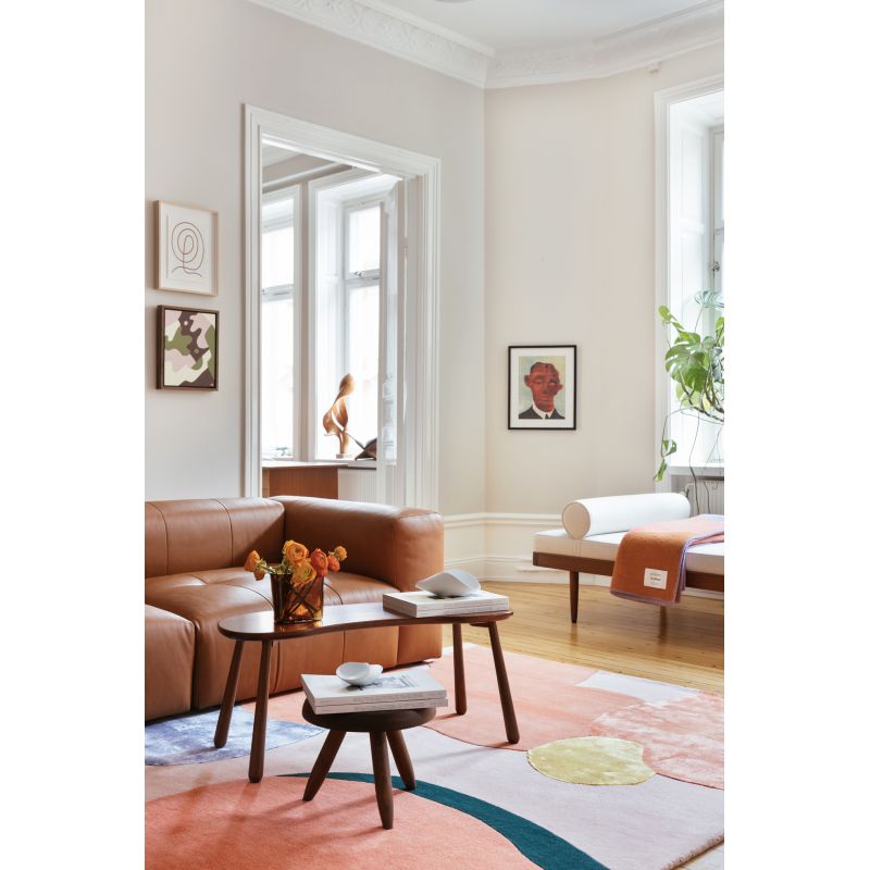 Tapis prestige laine et viscose multicolore Flower Field salon