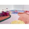 Tapis prestige laine et viscose multicolore Flower Field detail