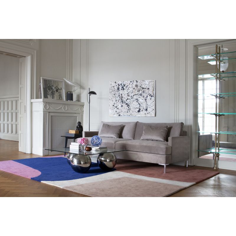 Tapis de salon laine bleu terracotta rose Lake salon