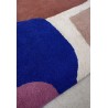 Tapis de salon laine bleu terracotta rose Lake motif