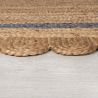 Tapis en jute rond Gris Grace zoom finition