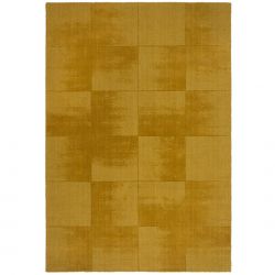 Tapis effet relief en laine jaune Ombre