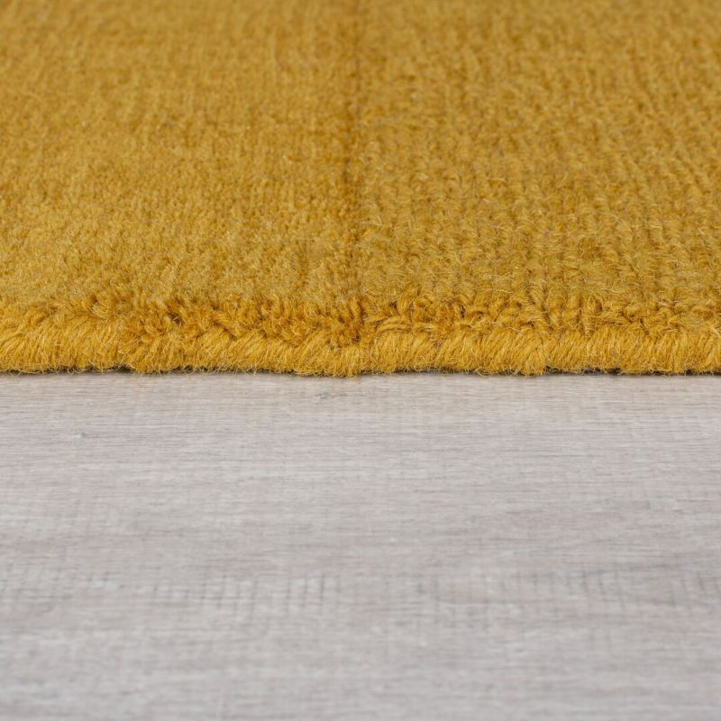Tapis effet relief en laine jaune Ombre epaisseur