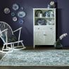 Tapis en laine ivoire et bleu Yasmin chambre